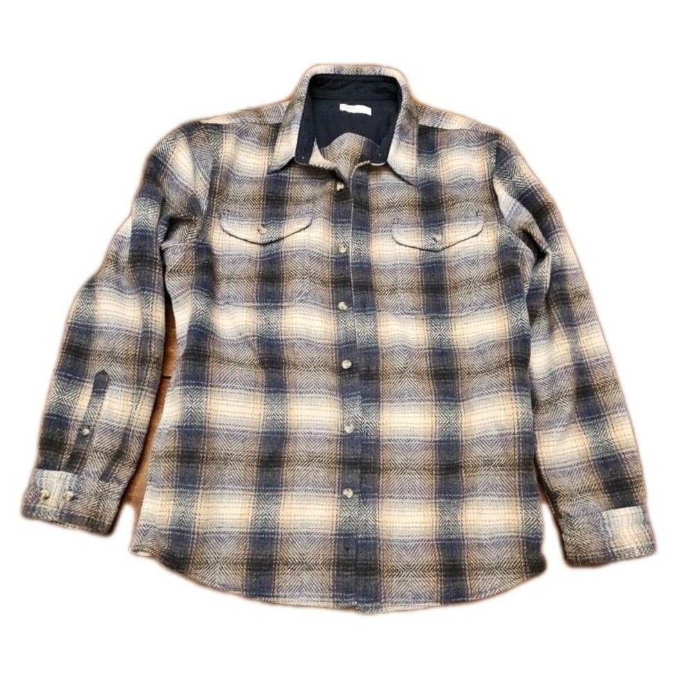 Men's Sonoma Heavyweight Flannel Herringbone Long Sleeve Button Down Size Large